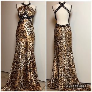 Leopard Evening Gown in Size 4 - NWT
